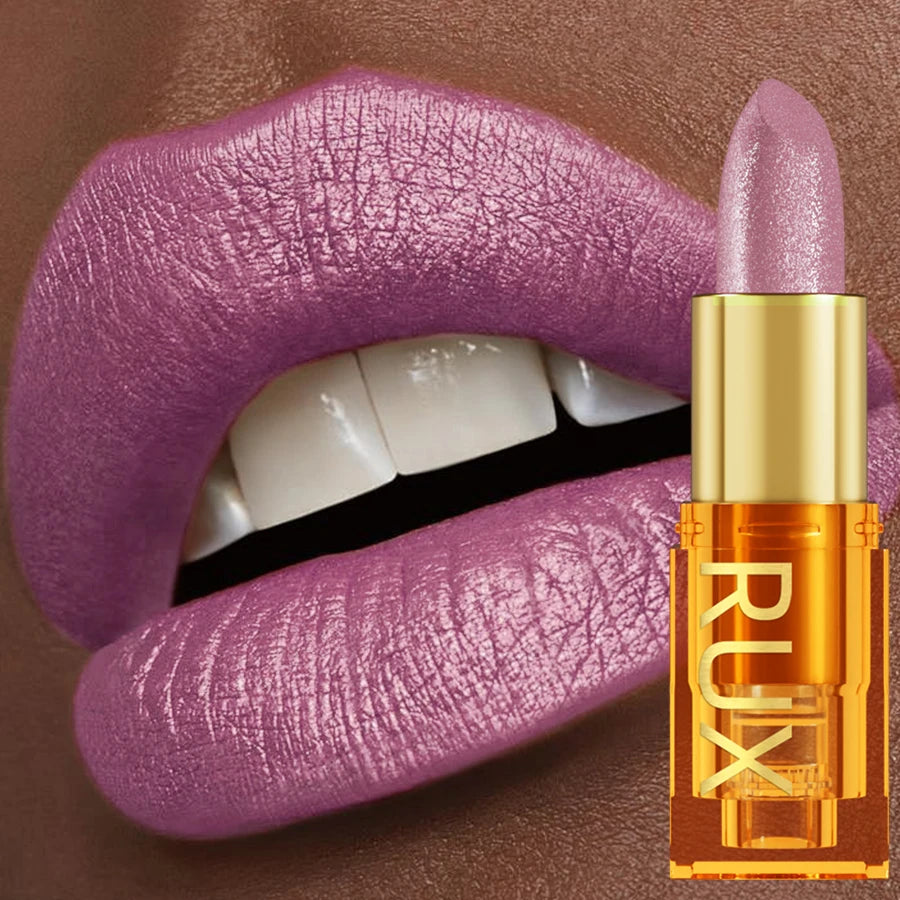 16 colors Bold& Intense Glitter Shiny Metallic Lipstick Pearlescent Lip Tint, Long lasting Lip Makeup Gifts for Women Cosmetics