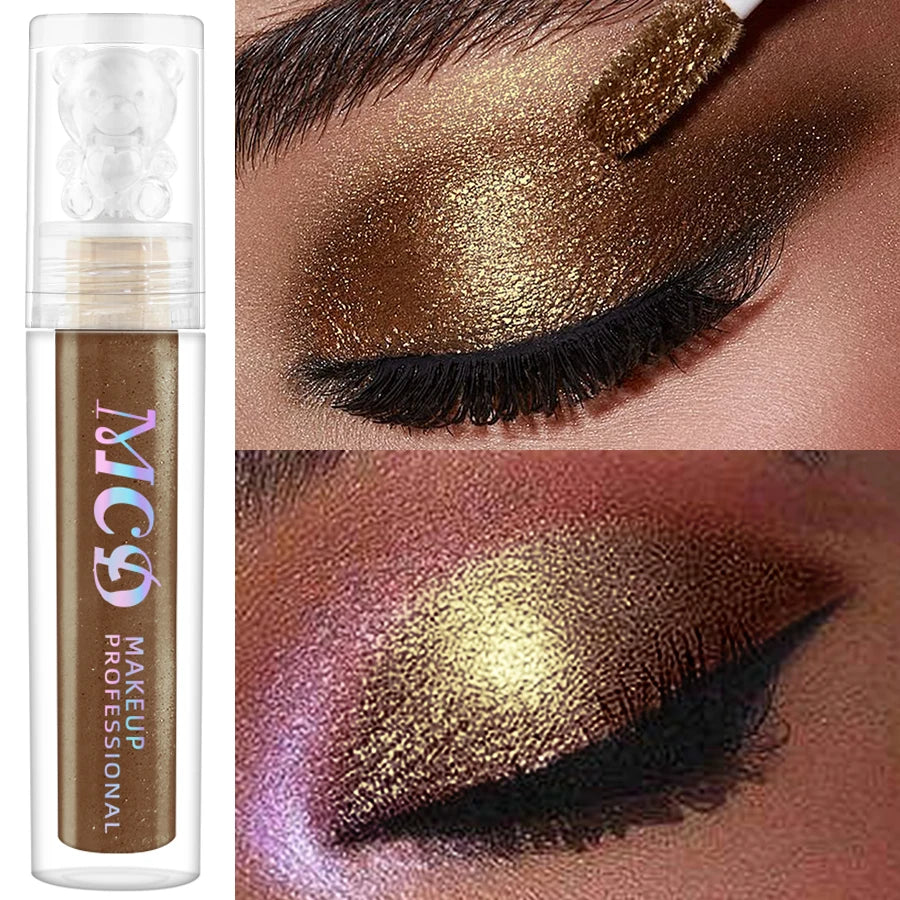 1pc Pearlescent Eyeshadow Pencil Stick Brown Eye Shadow Pen Makeup Glitter Shimmer 1pc Eye Pen Cosmetics Waterproof without Smu