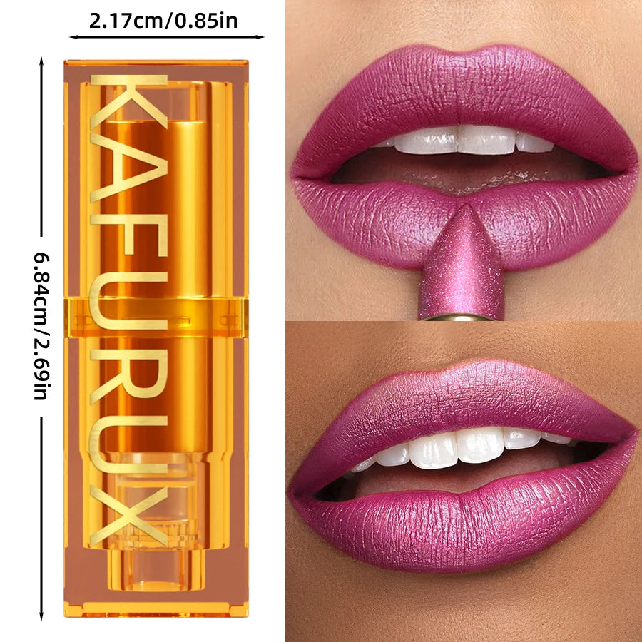 16 colors Bold& Intense Glitter Shiny Metallic Lipstick Pearlescent Lip Tint, Long lasting Lip Makeup Gifts for Women Cosmetics