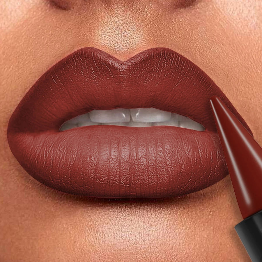 KAFURUX Nude Brown Waterproof Matte Lip Liner Pen – Smooth Long-Lasting Lip Tint