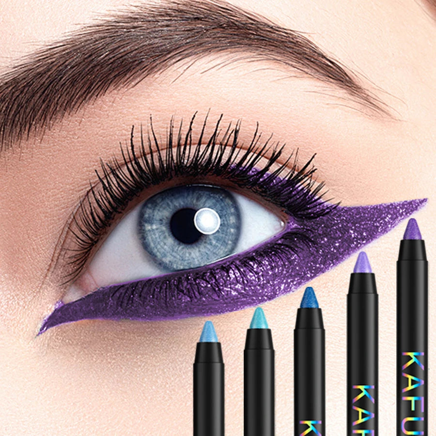 KAFURUX High‑Pigment Waterproof Eyeliner Pen – Pearly & Metallic Smokey in 10 Vibrant Shades (1 pc)