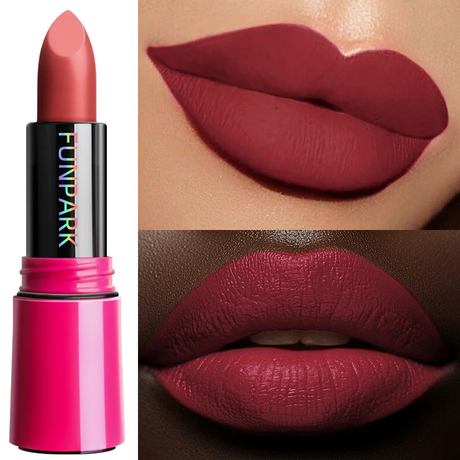 25-Color Matte Lipstick Waterproof Long Lasting Velvet Finish Lip Tint Smooth Matte Lip Color Smudge-proof Lip Liner Lip Makeup