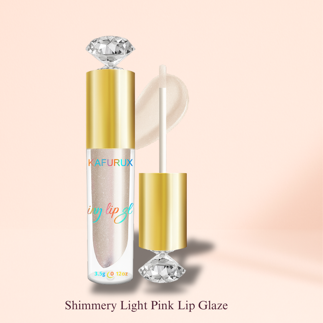 KAFURUX Moisturizing Diamond Shimmer Lip Gloss – Sparkling Pearl-Glam Liquid Lipstick in 9 Glitter Shades (1 pc)