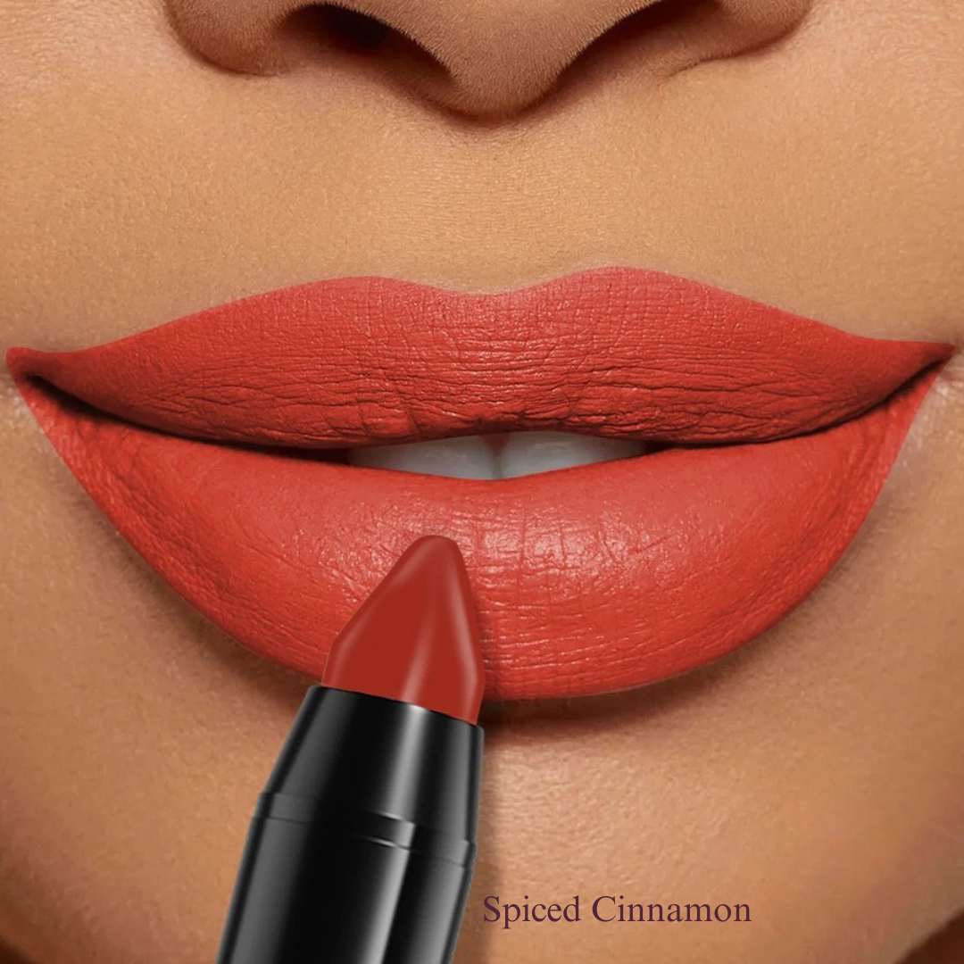 KAFURUX Velvet Matte Lipstick Pencil – Waterproof Long-Lasting Lip Tint in 15 Red Pink & Brown Shades (1 pc) - KAFURUX