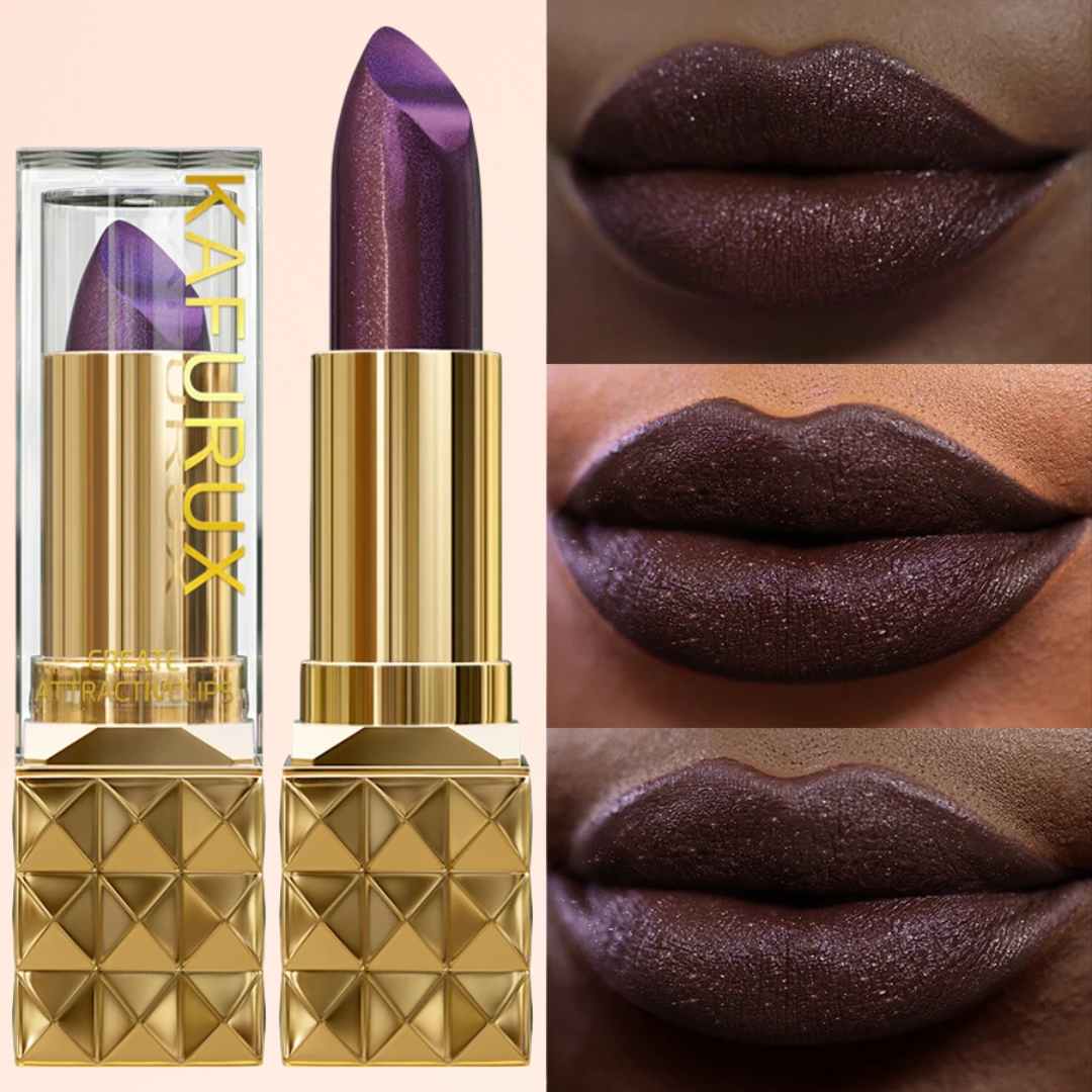 KAFURUX Glitter Plum Metallic Lip Tint – Long-Lasting Shimmer Lip Color for Bold Glam Looks - Glitter Plum Metallic