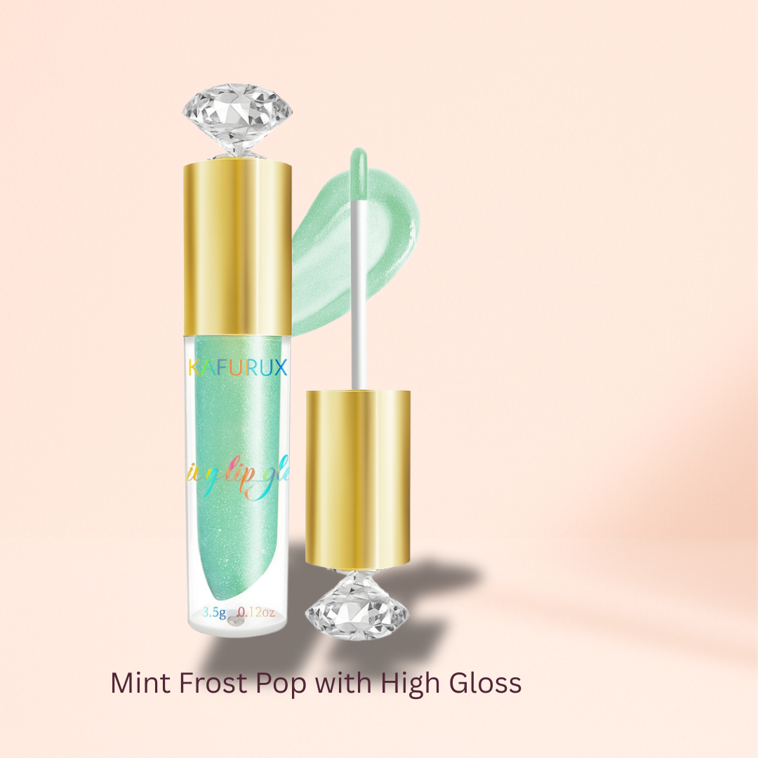 KAFURUX Moisturizing Diamond Shimmer Lip Gloss – Sparkling Pearl-Glam Liquid Lipstick in 9 Glitter Shades (1 pc)