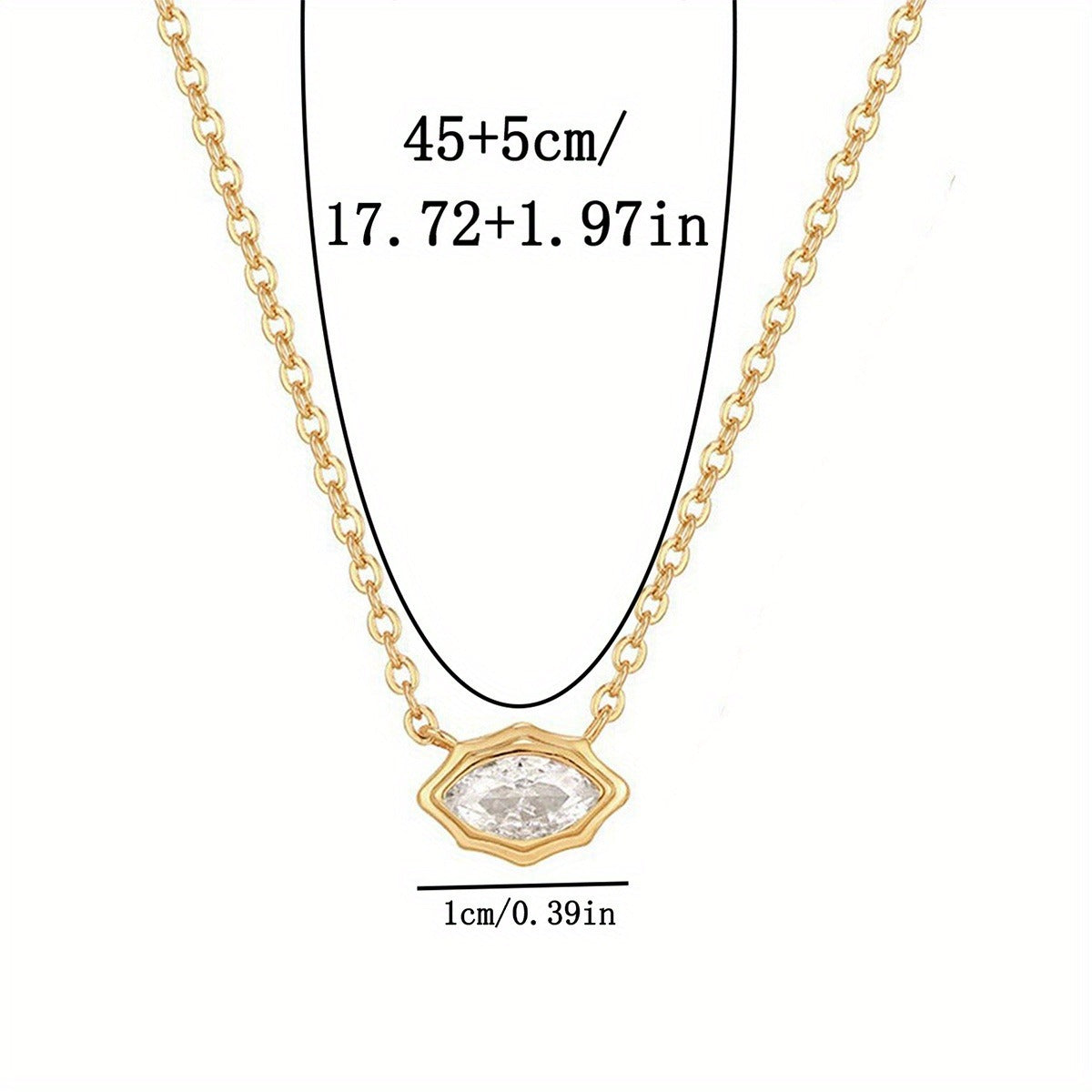 Collar con colgante de circonitas con elegancia geométrica