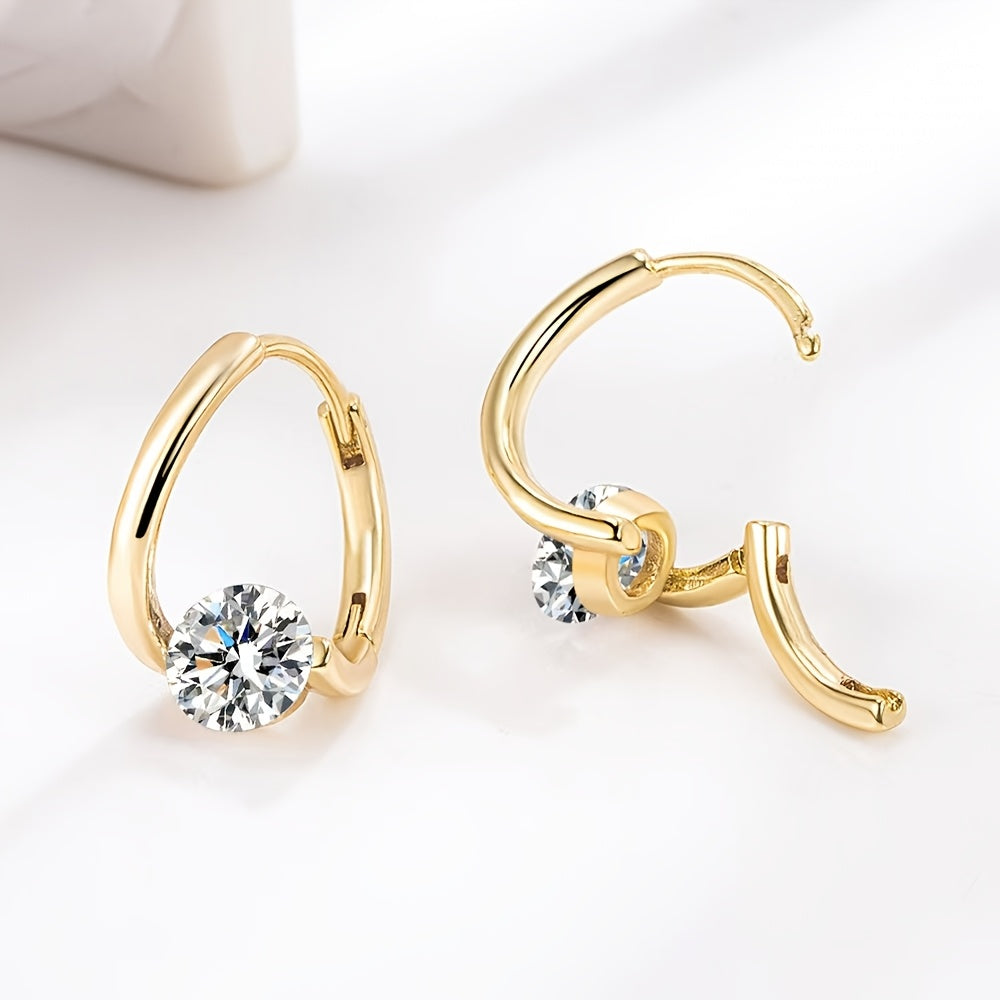 Moissanite Twisted Hoop Earrings – 925 Sterling Silver