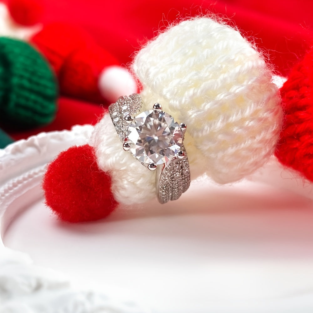 Elegancia radiante: anillo de plata esterlina con moissanita de 3 quilates