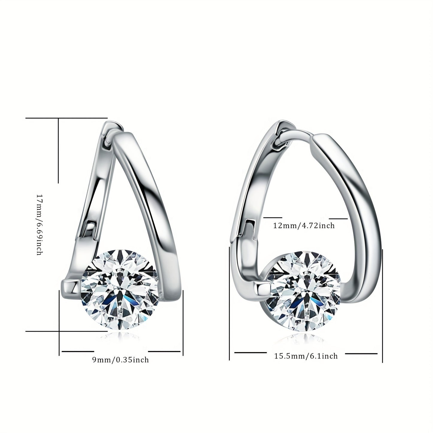Moissanite Twisted Hoop Earrings – 925 Sterling Silver