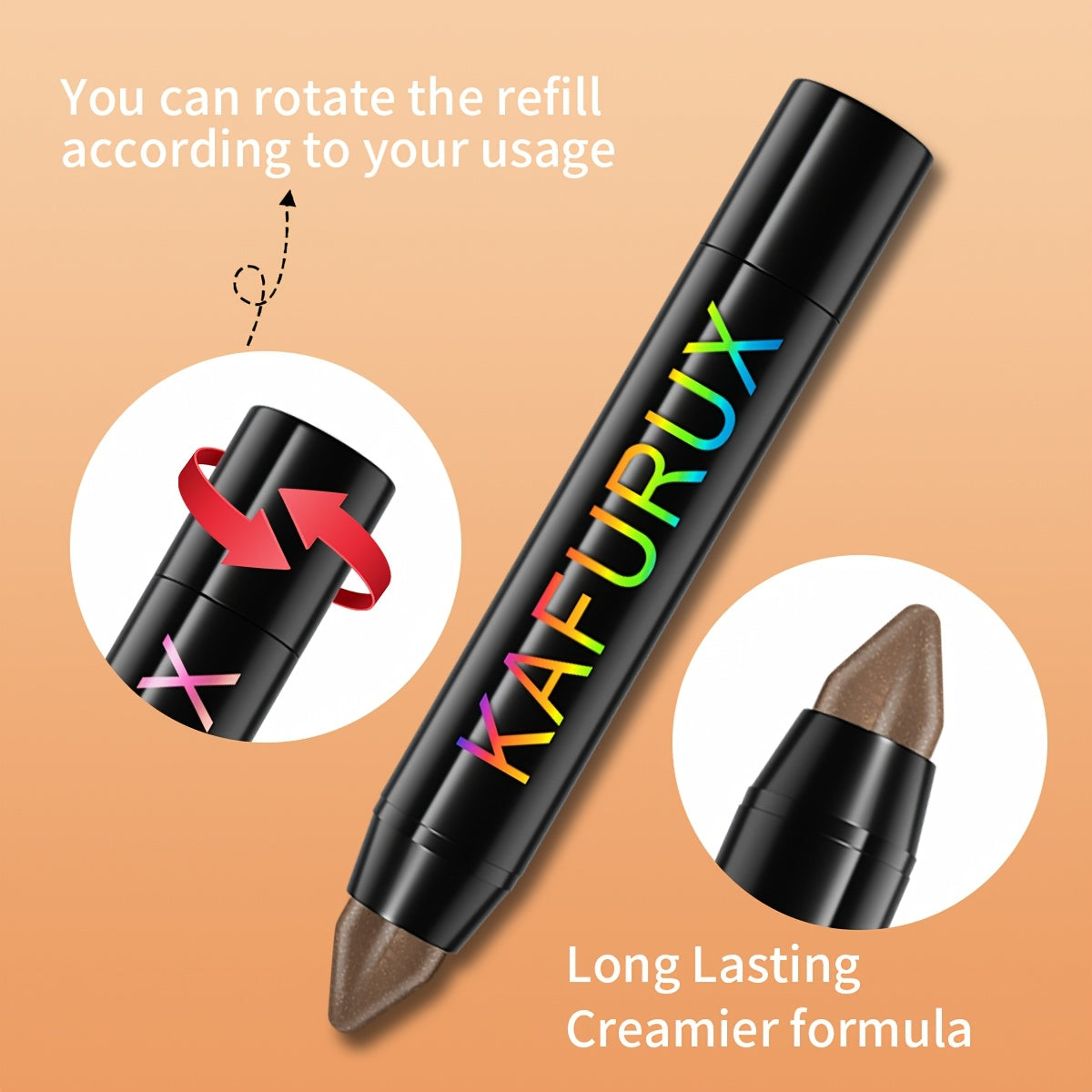 6pcs KAIFUXI Eyeshadow Pencil Set - Vibrant, Long-Lasting Colors in Brown, Purple, Green & Black, Matte & Shimmer Finishes, Non-Sticky, Perfect for All Occasions