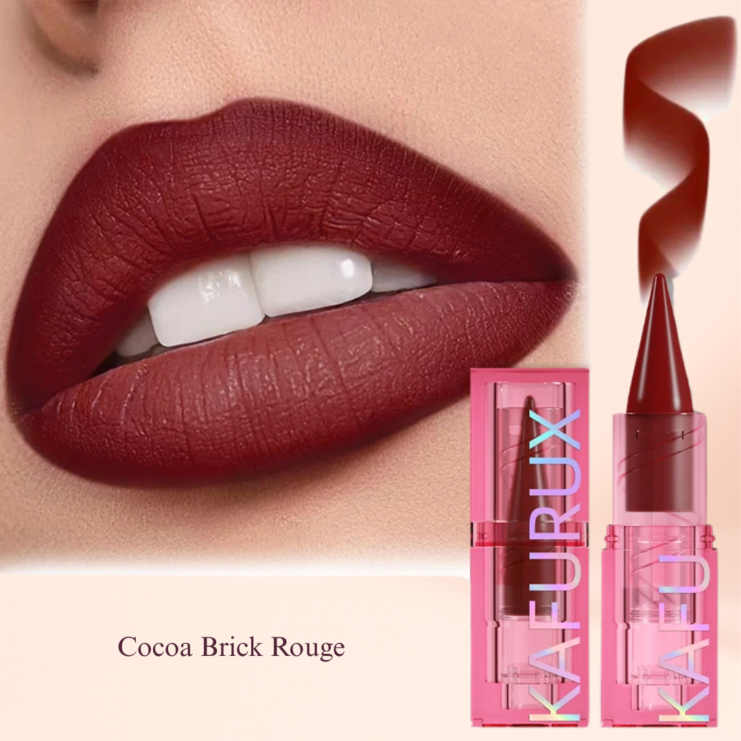 Cocoa Brick Rouge by KAFURUX – matte lipstick in warm brown-red shade