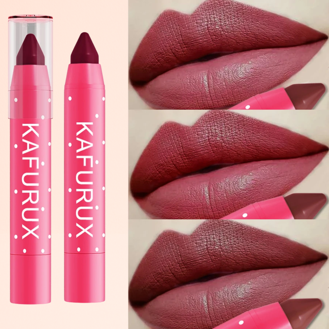 KAFURUX Matte Lipstick Pencil – Deep berry and mauve lipstick pencil shades by KAFURUX – long-wear waterproof matte crayon