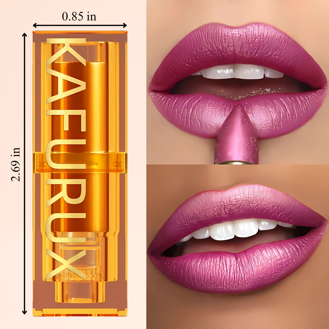 KAFURUX Lipstick with Dimension Size Guide – KAFURUX Moisturizing High-Pigment Lipstick for Women – Long-Lasting, Non-Transfer – USA UK Europe