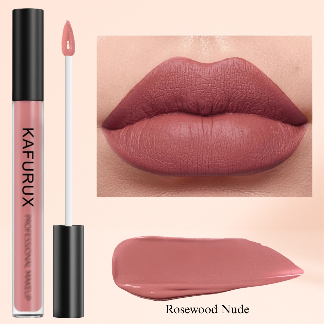Rosewood Nude lipstick – neutral nude matte shade by KAFURUX for USA/UK everyday looks