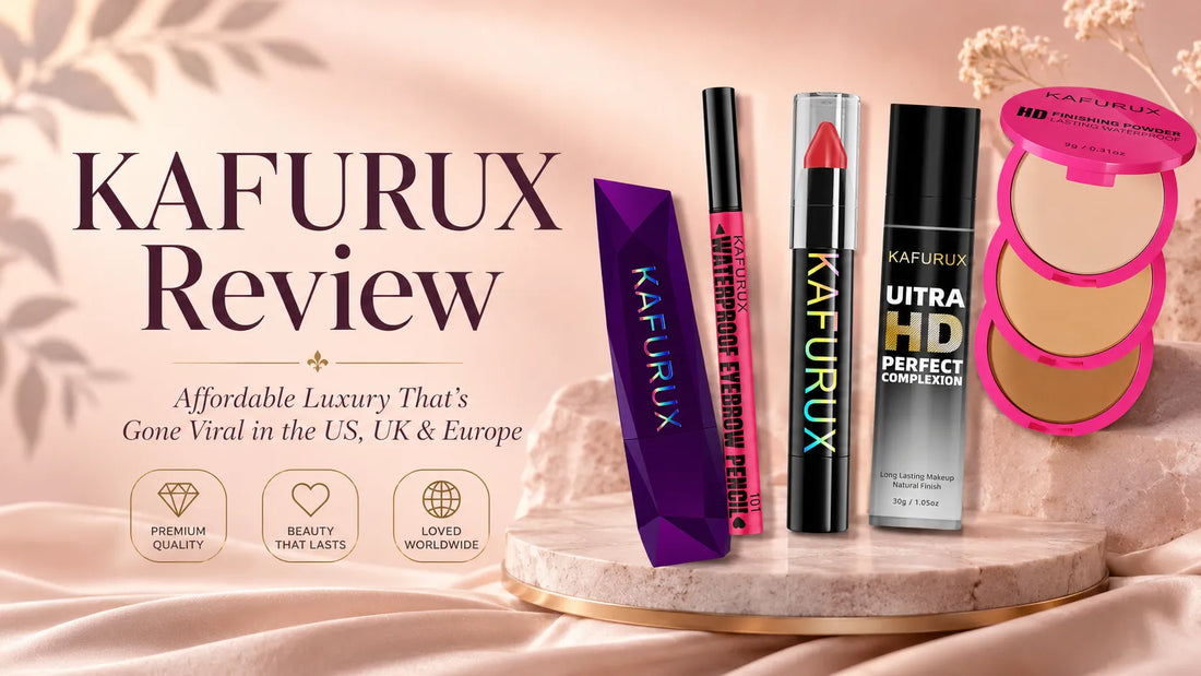 KAFURUX review blog banner for viral luxury-inspired makeup in the USA