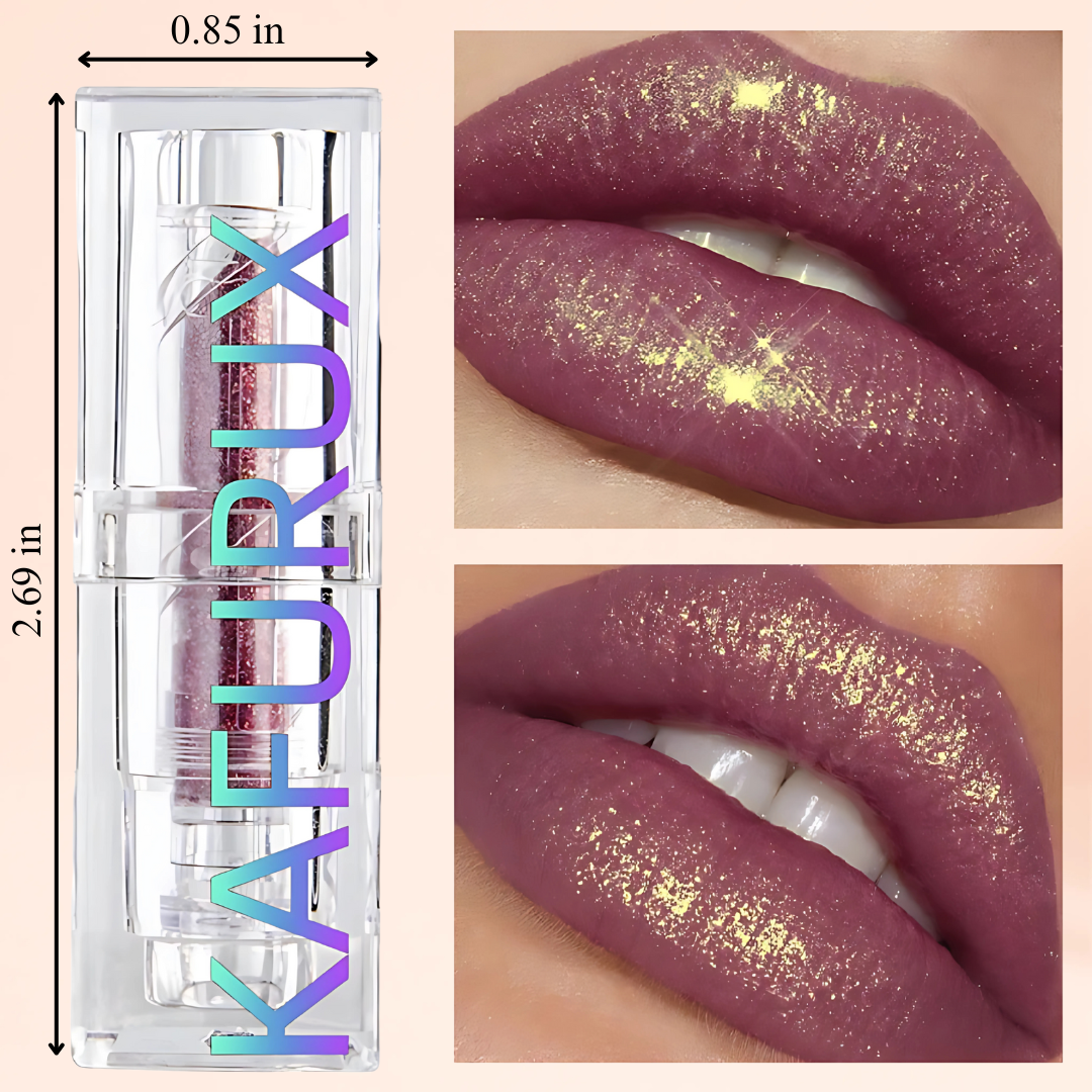KAFURUX Glitter Diamond Lipstick – Long Lasting Waterproof Shimmer Lip Tint in Bold Red Rose & Multicolor Shades