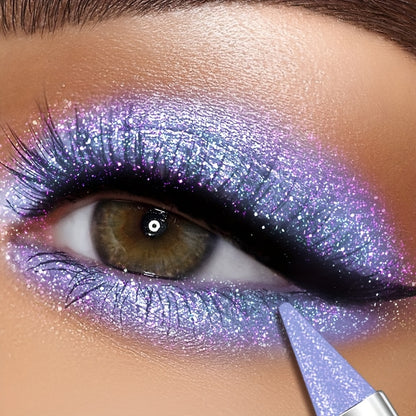 KAFUX Glitter Eyeshadow Pencil - Waterproof, Sweatproof, Monochromatic Purple Pink, Metallic Shimmer Finish for Bold Eye Makeup Looks, Makeup Essentials|Monochromatic Makeup|Creamy Texture, Eye Makeup Glitter