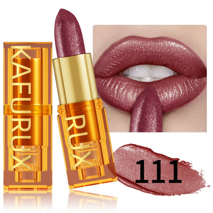 KAFURUX Pearlescent Shine Lipstick – Waterproof, Long-Lasting, Multi-Tone Collection