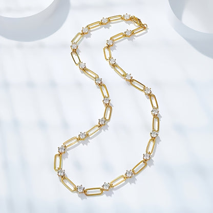 Lustrous Moissanite Tennis Necklace – 925 Sterling Silver