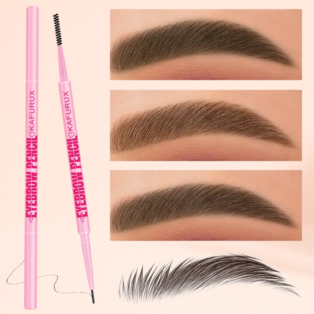 1pc KAFURUX Ultra‑Fine Double‑Head Rotatable Eyebrow Pen with Brush – Waterproof Wild Brow Pencil (6 Shade Variants)