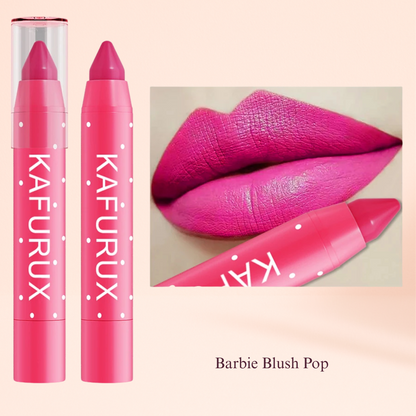 KAFURUX Matte Lipstick Pencil – Waterproof Long‑Lasting Lip Stain Tint in 15 Nude & Red Shades (1 pc) - KAFURUX Barbie