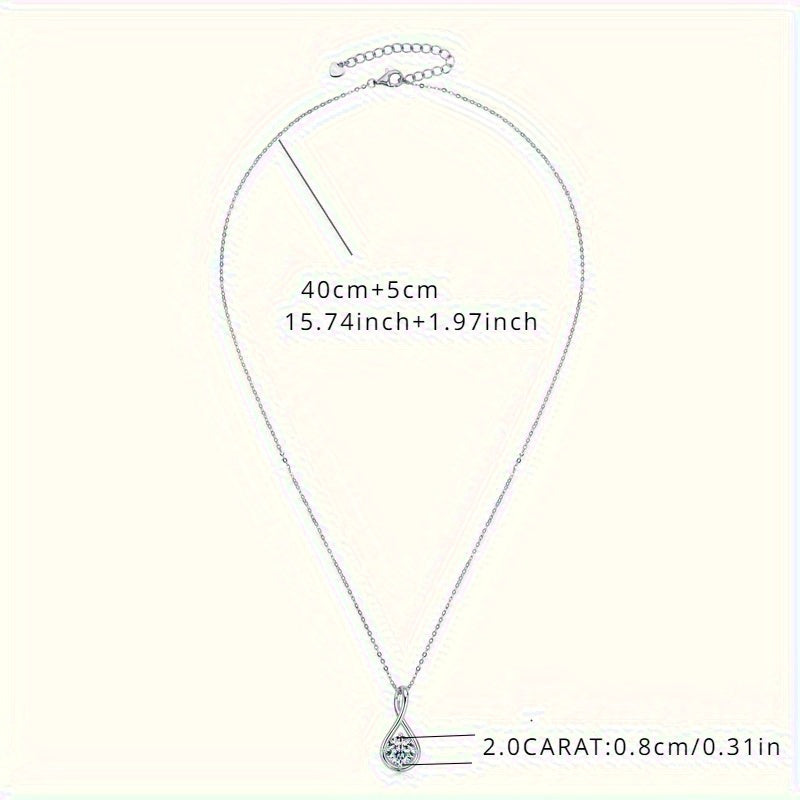 2 Carat Moissanite Teardrop Necklace – Angel’s Tear Pendant