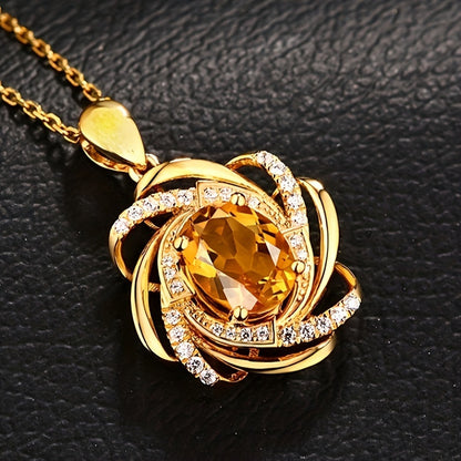 Elegante collar con colgante de flor brillante