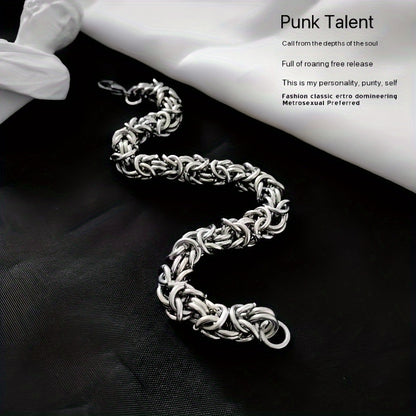 Pulsera de hueso de dragón en plata esterlina italiana S925 hecha a mano