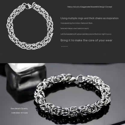 Pulsera de hueso de dragón en plata esterlina italiana S925 hecha a mano