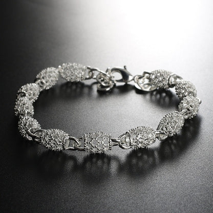 Elegante pulsera de cuentas huecas en plata de ley 925