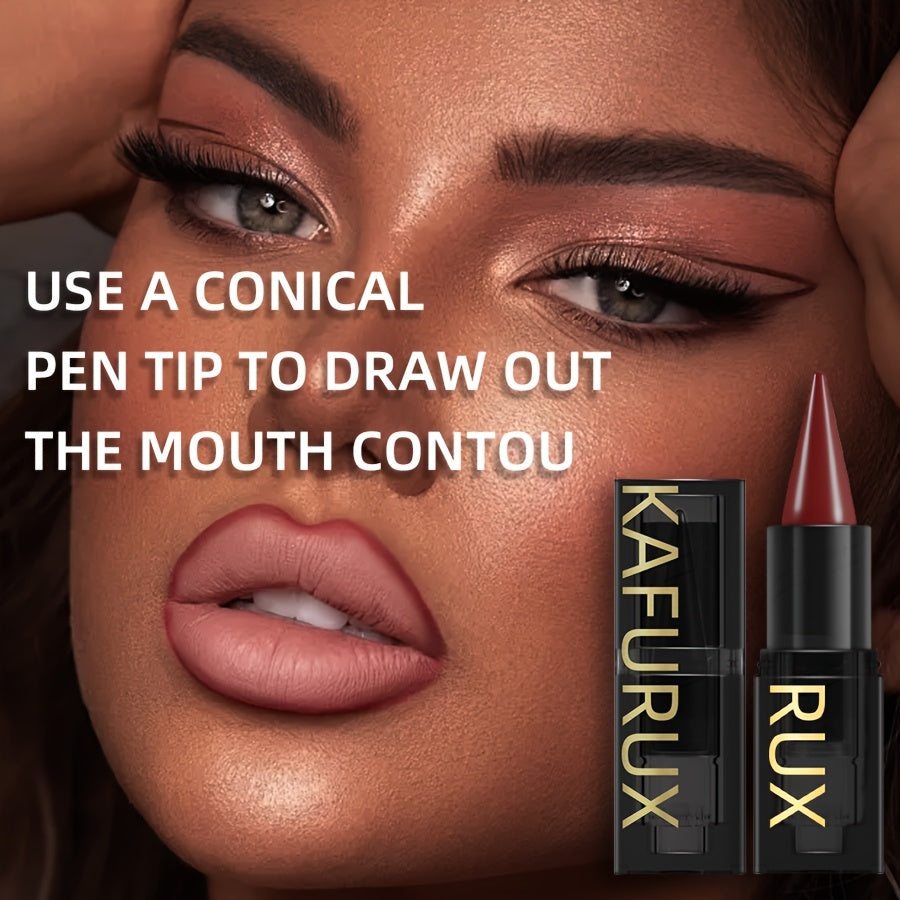 KAFURUX RUX Lipstick Pen - Waterproof, Non-Sticky, Lightweight Lip Makeup with Vibrant Red & Nude Shades, Perfect for All Skin Tones, Natural Finish Lipstick | Vibrant Lipstick | Smooth Texture