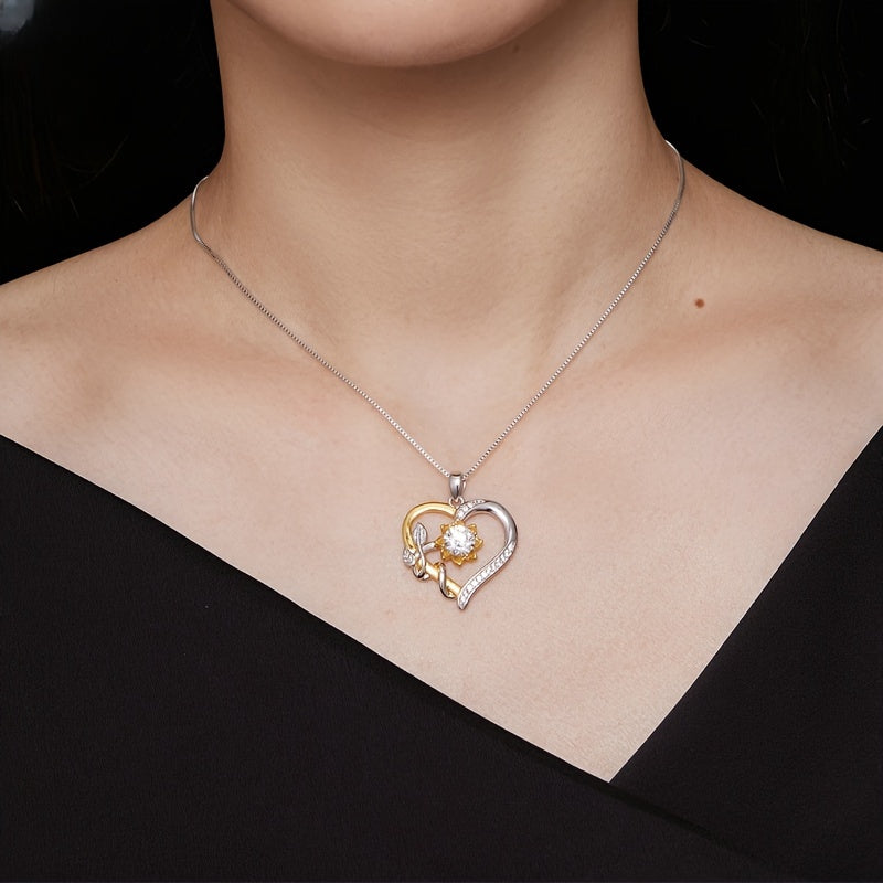 Collar con colgante de moissanita de plata esterlina de 1 quilate