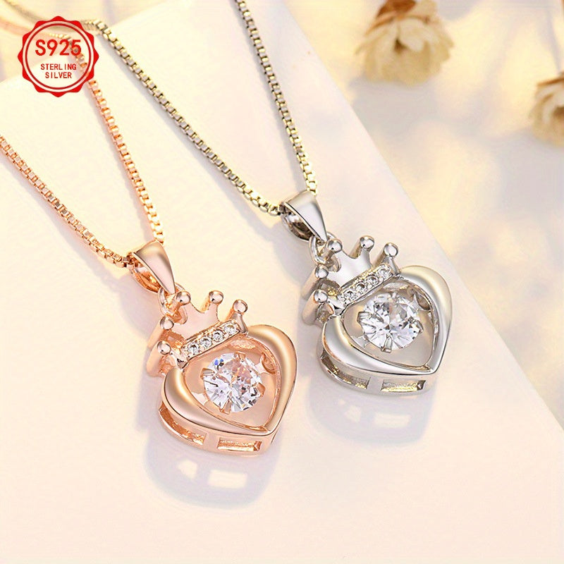 Collar con colgante de corona de moissanita Regal Radiance