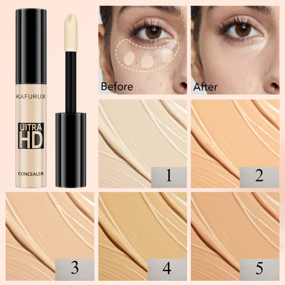 KAFURUX Matte High‑Coverage Liquid Concealer 1pc – Waterproof Oil‑Control Moisturizing Foundation (5 Shade Variants)