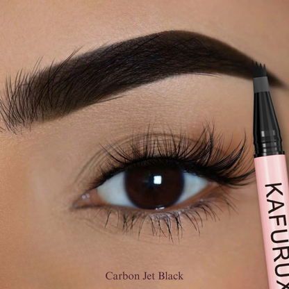KAFURUX Waterproof 4‑Split Tip Eyebrow Pen – Long‑Lasting Liquid Brow Pencil in 5 Brown & Black Shades (1 pc) - KAFURUX