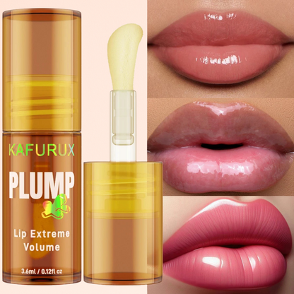 KAFURUX Ginger Turmeric Lip Plumper Oil – Natural Lip Volumizing Balm for Fuller Smoother Sexy Lips