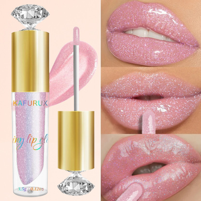 KAFURUX Moisturizing Diamond Shimmer Lip Gloss – Sparkling Pearl-Glam Liquid Lipstick in 9 Glitter Shades (1 pc)