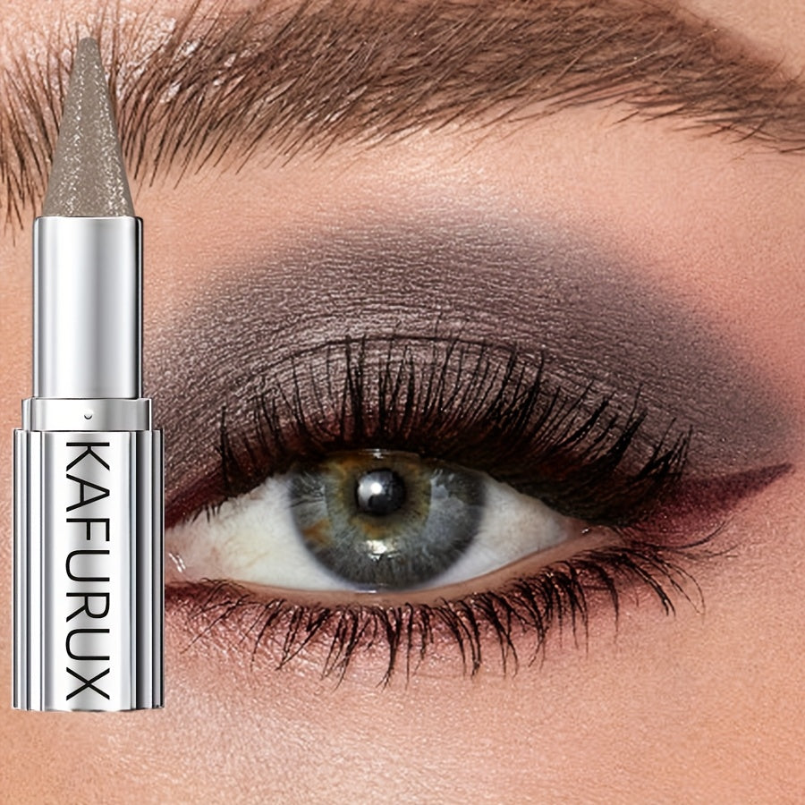 KAFUX Sparkle Grey Eyeshadow Pencil - Waterproof, Shimmer Glitter Finish, Metallic Tube with Dual-Color Gradient for Dramatic Eye Makeup