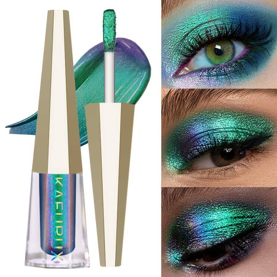 [1pc Waterproof Pearlescent Eyeshadow] 1pc KAFUIX Liquid Eyeshadow, Single Color, Blue Family, Mixed Shade, Waterproof, Long-Lasting, Pearlescent & Shimmer Effect, Gradient Color Palette for Attractive Eyes