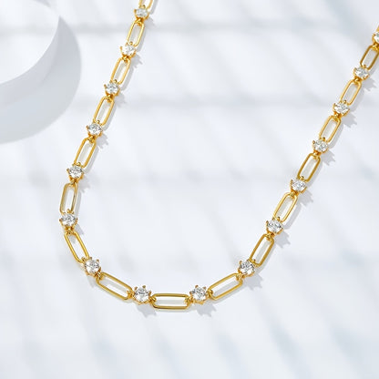 Lustrous Moissanite Tennis Necklace – 925 Sterling Silver