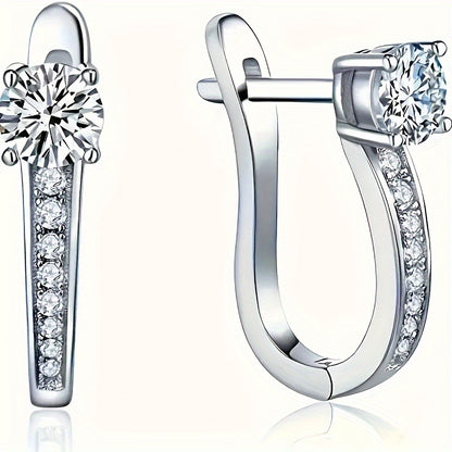 Conjunto Moissanite Sparkle: Pendientes y collar con colgante de plata de ley 925