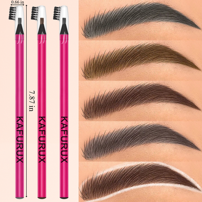 KAFURUX Ultra-Fine Tear-Off Eyebrow Pencil – Sweat-Proof & Smudge-Proof Brow Pencil with Brush (8 Shade Variants)