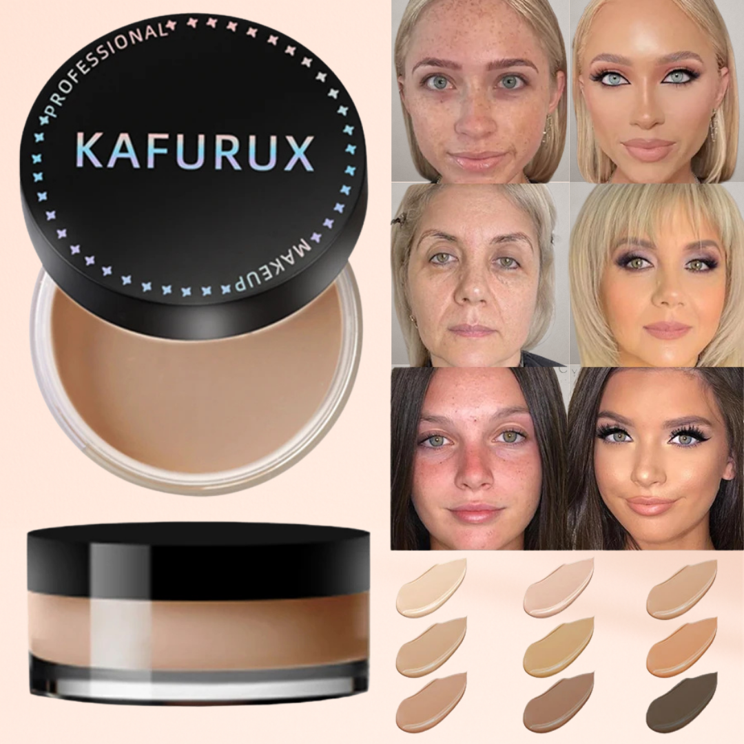 KAFURUX Waterproof Full‑Coverage Concealer for Scars – Natural Finish Foundation in 9 Skin Tone Shades (1 pc)