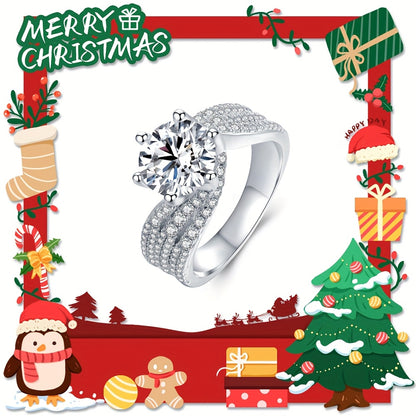 Elegancia radiante: anillo de plata esterlina con moissanita de 3 quilates