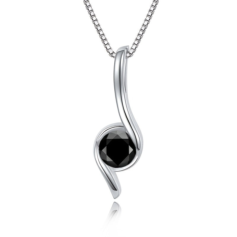 Collar de plata de ley S925 con moissanita de 1 quilate
