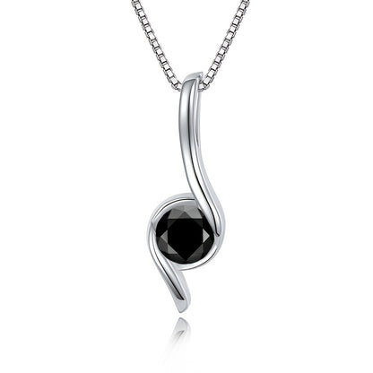 Collar de plata de ley S925 con moissanita de 1 quilate