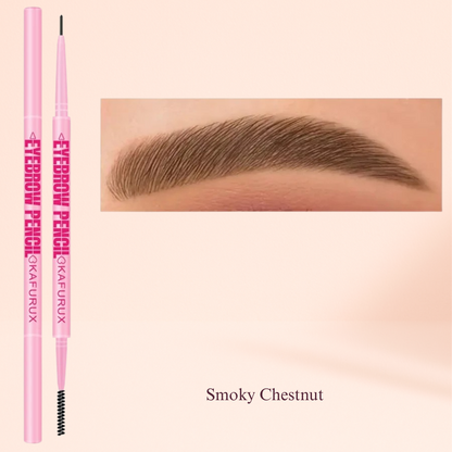 1pc KAFURUX Ultra‑Fine Double‑Head Rotatable Eyebrow Pen with Brush – Waterproof Wild Brow Pencil (6 Shade Variants)