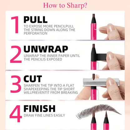 KAFURUX Ultra-Fine Tear-Off Eyebrow Pencil – Sweat-Proof & Smudge-Proof Brow Pencil with Brush (8 Shade Variants)