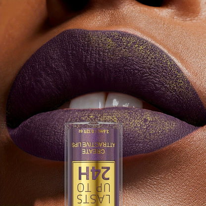[Waterproof Lip Gloss] KAFURUX 1pc 24H Long-Lasting Waterproof Lip Gloss | Shimmer Finish, Easy to Apply, All Skin Types, Purple Tone, Portable Travel Makeup